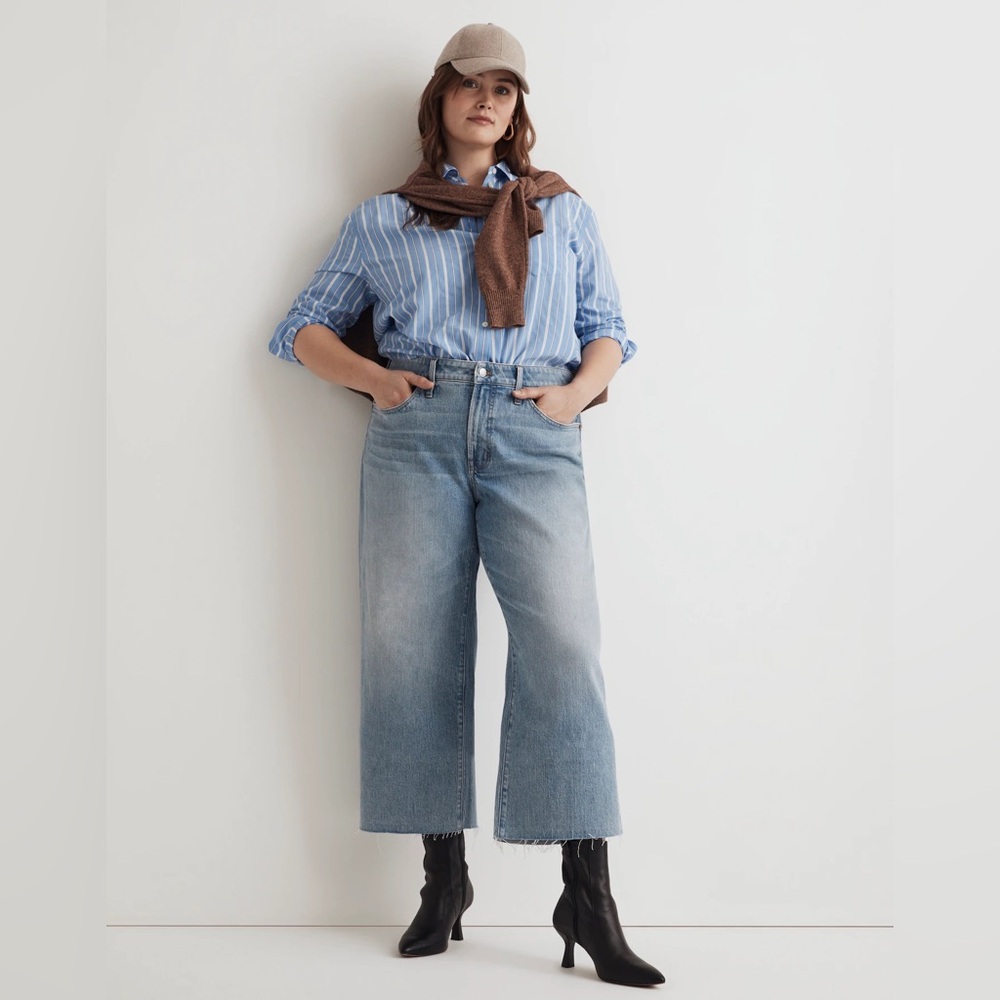 NWT madewell plus perfect vintage wide-leg crop jean